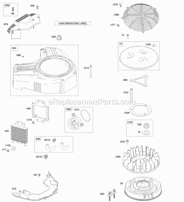 Blower Housing Oil Cooler Flywheel Screens Diagram and Parts List for 543777-2124-G1  Briggs and Stratton Engine